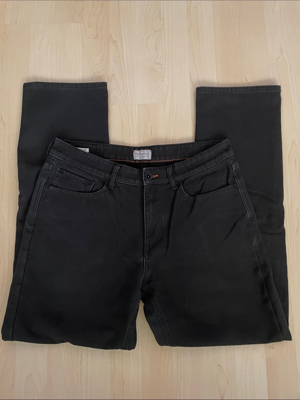 Weatherproof Men’s Black Straight-Leg Inner Fleece Lined Jeans